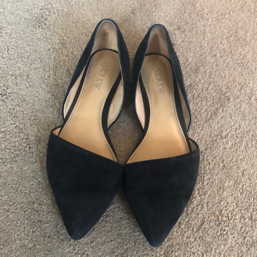 J. Crew black pointed toe ballet flats size 7.5